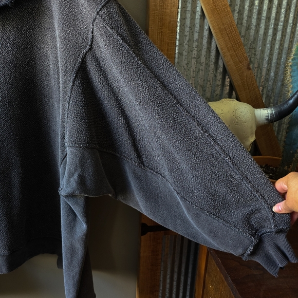 Free People With The Band Pullover Sweatshirt Washed Black - Picture 3 of 8